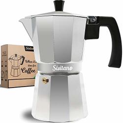 6 Cup Moka Pot - Stovetop Espresso Maker With Free Coffee Accessories - Sisitano