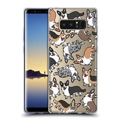 Head Case Designs Cardigan Welsh Corgi Dog Breed Patterns 10 Soft Gel Case Compatible For Samsung Galaxy NOTE8 Note 8