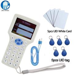 OBO HANDS English Rfid Nfc Copier Reader Writer Duplicator 10 Frequency Programmer With Color Screen +5PCS Uid TAG+5PCS Uid Cards