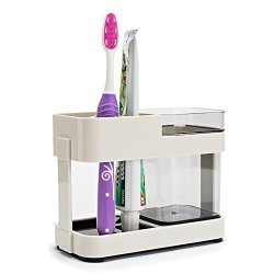 Eslite Toothbrush Toothpaste Stand Holder With 1 Cup Bathroom Storage Organizer