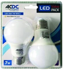 Acdc LED Lamp 5W B22 A60 - Warm White