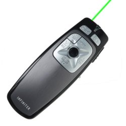 Infiniter LR-22GR Wireless Remote mouse presenter media Player quick Time Remote Controller For Pc mac With Green Laser Pointer