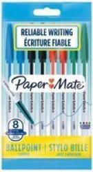045 Ballpoint Pen With Cap - 1.0MM Assorted Colours 8 Pack