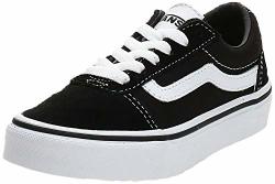 Vans Girls Low-top Sneakers Black Suede Canvas Black White Iju 6 UK