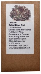 Heirloom Veg Seeds - Lettuce - Salad Bowl Red And Green
