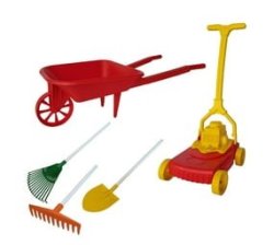 Complete Garden Tool Set For Kids - Red Yellow