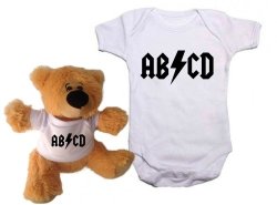 Abcd Baby Grow& Teddy Combo
