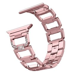 Swaws Bling Bands For Apple Watch Band 42MM Women Fashion Rhinestone Luxury Diamond Stainless Steel Metal Replacement Iwatch Wristband Strap For Apple Watch Series