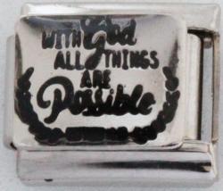 With God All Things Are Possible 9MM Charm