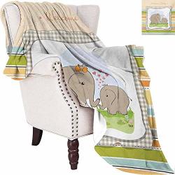 Elephant Nursery Luxury Special Grade Blanket Mother And Baby Affectionate Caring Mammal Family Union Affection Theme Multi-purpose Use For Sofas Etc. W54 X L72