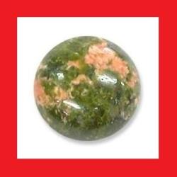 Unakite - Green With Mottled Red Round Cabochon - 1.65CTS