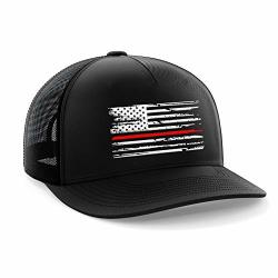 TACTICAL Pro Supply American Flag Snapback Hat - Embossed Logo American Cap For Men Women Sports Outdoor - Black Red Line
