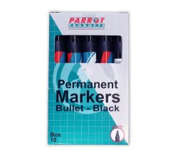 Permanent Markers Bullet Tip - Box 10 - Black