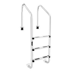 Luisladders 3-STEP Pool Ladder For In Ground Pools Heavy Duty Stainless Steel Swimming Pool Step Ladder With Easy Mount Legs