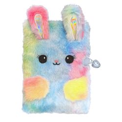 Fluffy Bunny Notebook - Girls Diary With Lock & Key