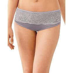 Bali One Smooth U Comfort Indulgence Satin With Lace Hipster Warm Steel 5
