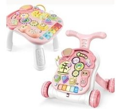2 In 1 Baby Walker & Educational Music Activity Play Table