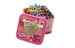 A BOX 700PCS Disposable Multi Candy Color Tpu Hair Ponytail Holder Hair Tie Elastic Rubber Bands With Cute Tin Box For Baby Girl's Kids