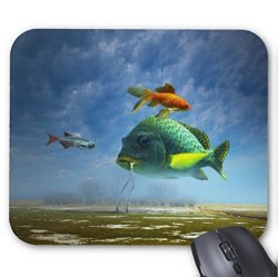 Fantasy Flying Fish Mouse Pad