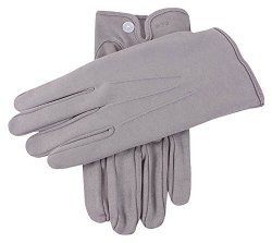 Dents Mens Plain Cotton Gloves - Grey - Extra Large