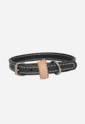 Benji & Moon Leather Dog Collar - Black natural