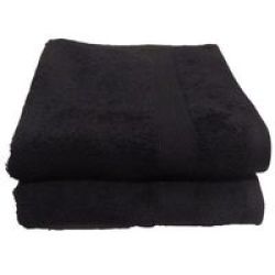 & 39 S Plush 450 Hand Towel 2PC Pack 050X090CMS 450GSM - Jet Black