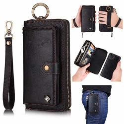 Iphone 11 Pro Max Phone Case Wallet Case For Women Men Aifeng Wristlets Clutch Zipper Leather Pouch Wallet Flip Case 14 Card Holder Slot
