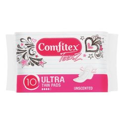 Comfitex Teenz Ultra Winged 10'S Cotton Pads