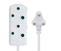 Switched Heavy Duty Sbs Extension Leads 2 X 16A Socket - 5M - White
