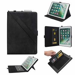Techcode Ipad 10.5 Inch Book Cover Premium Pu Leather Folio Business Case Multi-angle Viewing Stand Cover Skin Card Slots Pouch With Pencil Sleeve For