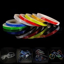 Safety Reflective Warning Lighting Sticker Adhesive Tape Roll Strip. For Beautify Bicycle Bike Decoration White