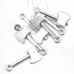 Monrocco 100PCS Antique Silver Tone Axe Hatchet Jewelry Making Supply Charms Findings