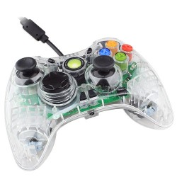 Transparent Glowing Generic Microsoft Xbox 360 Wired Gamepad Game Controller For Xbox 360 And PC
