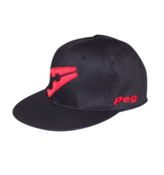 Baseball Flat Cap - Black And Red - 7 3 8
