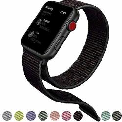 Tces Sport Wristbands Compatible For Apple Watch Band 38MM 42MM Soft Lightweight Breathable Woven Nylon Sport Loop Replacement Strap Compatible For Iwatch Apple Watch