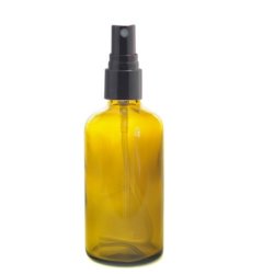 100ML Amber Glass Aromatherapy Bottle With Spritzer - Black 18 410