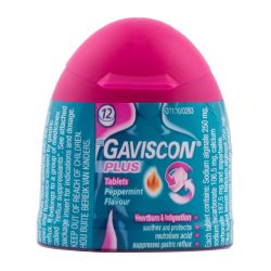 Gaviscon Plus Peppermint Tablets 12 Pk