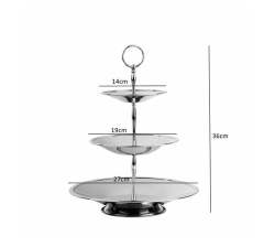 Heartdeco 3 Tier Stainless Steel Cupcake Stand Fruit Plate