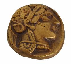 Talos Artifacts Athens Tetradrachm Bronze Desk Press Papier - Goddess Athena & Owl Paperweight