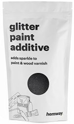 Hemway Black Glitter Paint Additive Crystals 100G 3.5OZ For Acrylic Latex Emulsion Paint - Interior Exterior Wall Ceiling Wood Varnish Dead Flat Matte