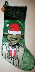Star Wars Green Holiday Hanging Yoda Stocking New 19" Length Nwt Christmas
