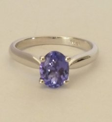 Exclusive Jewelry 1.61ctw Natural Tanzanite Engagement Ring In 18ct White Gold Size 7.5