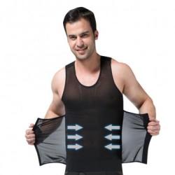 Polyamide Men's Breath Slimming Waist Vest H-LB6493 4 - S Black 80%POLYAMIDE+ 20%SPANDEX