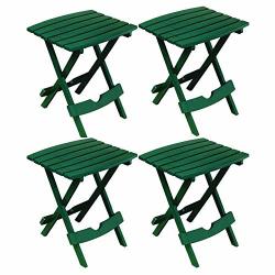 Adams Manufacturing 88500-16-3735 Plastic Quik-fold Side Table Hunter Green Set Of 4 With More Give-aways