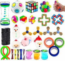 32 Pack Sensory Fidget Toys Set Stress Relief Kits For Kids Adults Christmas Stocking Stuffers School Classroom Rewards Birthday Party Favor Carnival Treasure Box