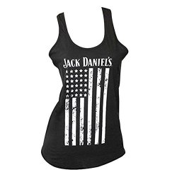 Jack Daniels Women's Daniel's Distressed Flag Tank Top Black Medium