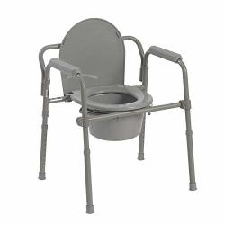 Mb-thistar Adult Toilet Seat Potty Commode Chair Bedside Folding Bariatric Folds Portable