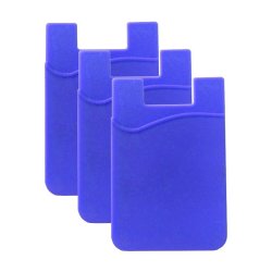 Credit Card Ultra-slim Self Adhesive Holder For Cellphones - 3 Pack Royal Blue