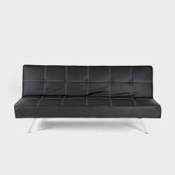 Antony PU Sleeper Couch in Black