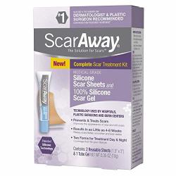 Scaraway Scar Treatment Kit A Complete Scar Treatment Kit That Works Day And Night 2 Silicone Scar Sheets And 100% Silicone Scar Gel 0.35 Oz